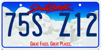 SD license plate 75SZ12