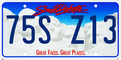 SD license plate 75SZ13