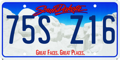 SD license plate 75SZ16