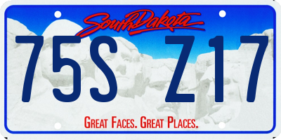 SD license plate 75SZ17