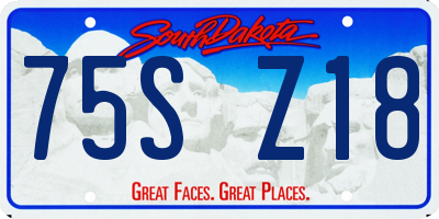SD license plate 75SZ18