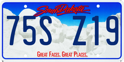SD license plate 75SZ19