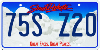 SD license plate 75SZ20
