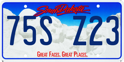 SD license plate 75SZ23