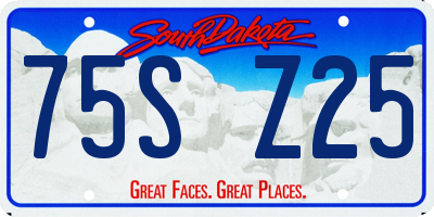 SD license plate 75SZ25