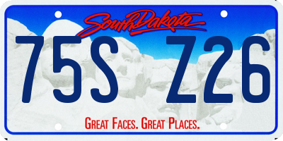 SD license plate 75SZ26