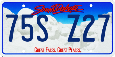SD license plate 75SZ27