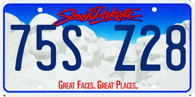 SD license plate 75SZ28