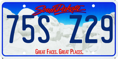 SD license plate 75SZ29