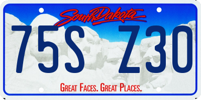 SD license plate 75SZ30