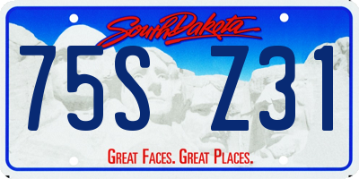 SD license plate 75SZ31
