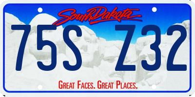 SD license plate 75SZ32