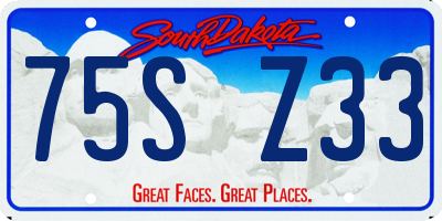 SD license plate 75SZ33