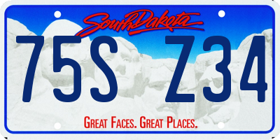 SD license plate 75SZ34