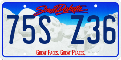 SD license plate 75SZ36