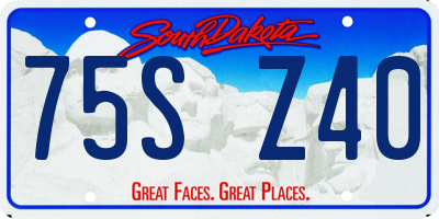 SD license plate 75SZ40