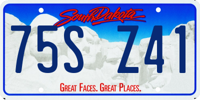 SD license plate 75SZ41