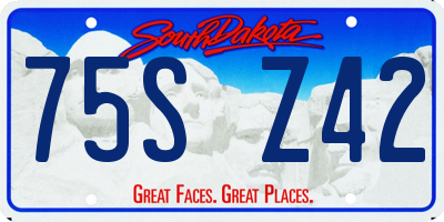 SD license plate 75SZ42