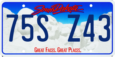 SD license plate 75SZ43