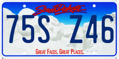 SD license plate 75SZ46