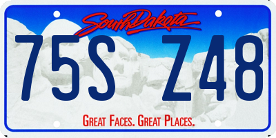 SD license plate 75SZ48