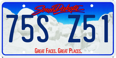 SD license plate 75SZ51