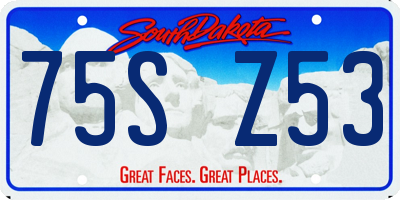 SD license plate 75SZ53
