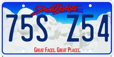 SD license plate 75SZ54