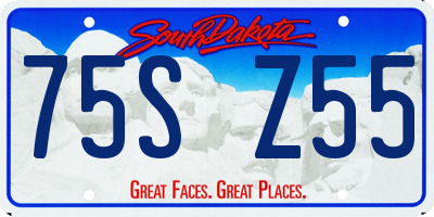 SD license plate 75SZ55