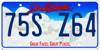 SD license plate 75SZ64