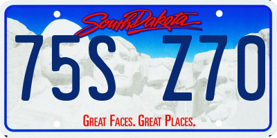 SD license plate 75SZ70