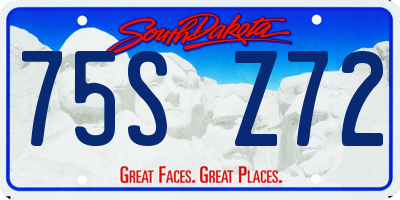 SD license plate 75SZ72