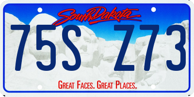 SD license plate 75SZ73