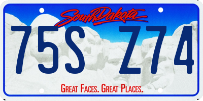 SD license plate 75SZ74