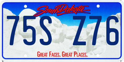 SD license plate 75SZ76