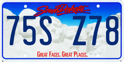 SD license plate 75SZ78
