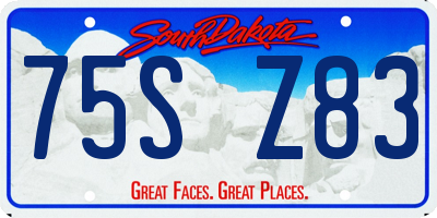 SD license plate 75SZ83