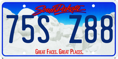 SD license plate 75SZ88