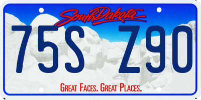 SD license plate 75SZ90