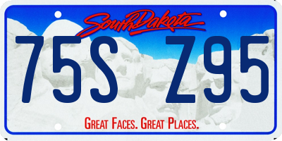 SD license plate 75SZ95