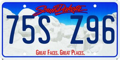 SD license plate 75SZ96