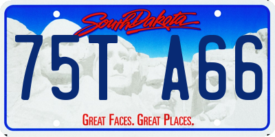 SD license plate 75TA66