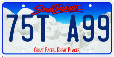 SD license plate 75TA99