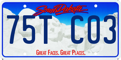 SD license plate 75TC03