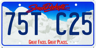 SD license plate 75TC25