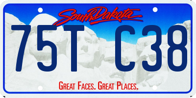 SD license plate 75TC38