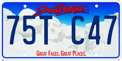 SD license plate 75TC47