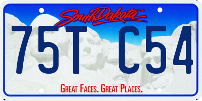 SD license plate 75TC54