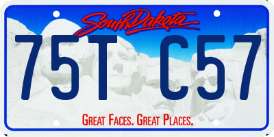 SD license plate 75TC57