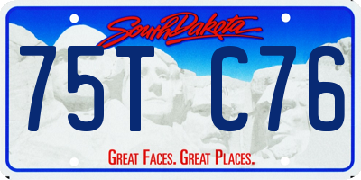SD license plate 75TC76